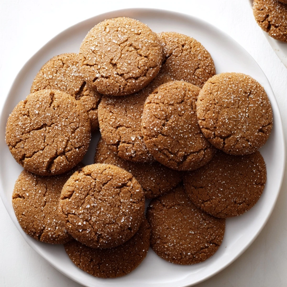 Sweet, chewy Soft Gingerbread Cookies dusted in sugar, fresh from the oven, a holiday favorite.