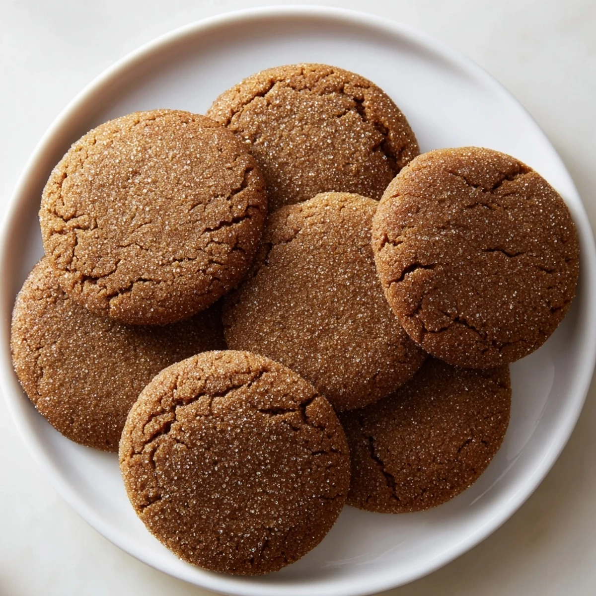 Warm, golden Soft Gingerbread Cookies piled on a plate, ready for a comforting treat.