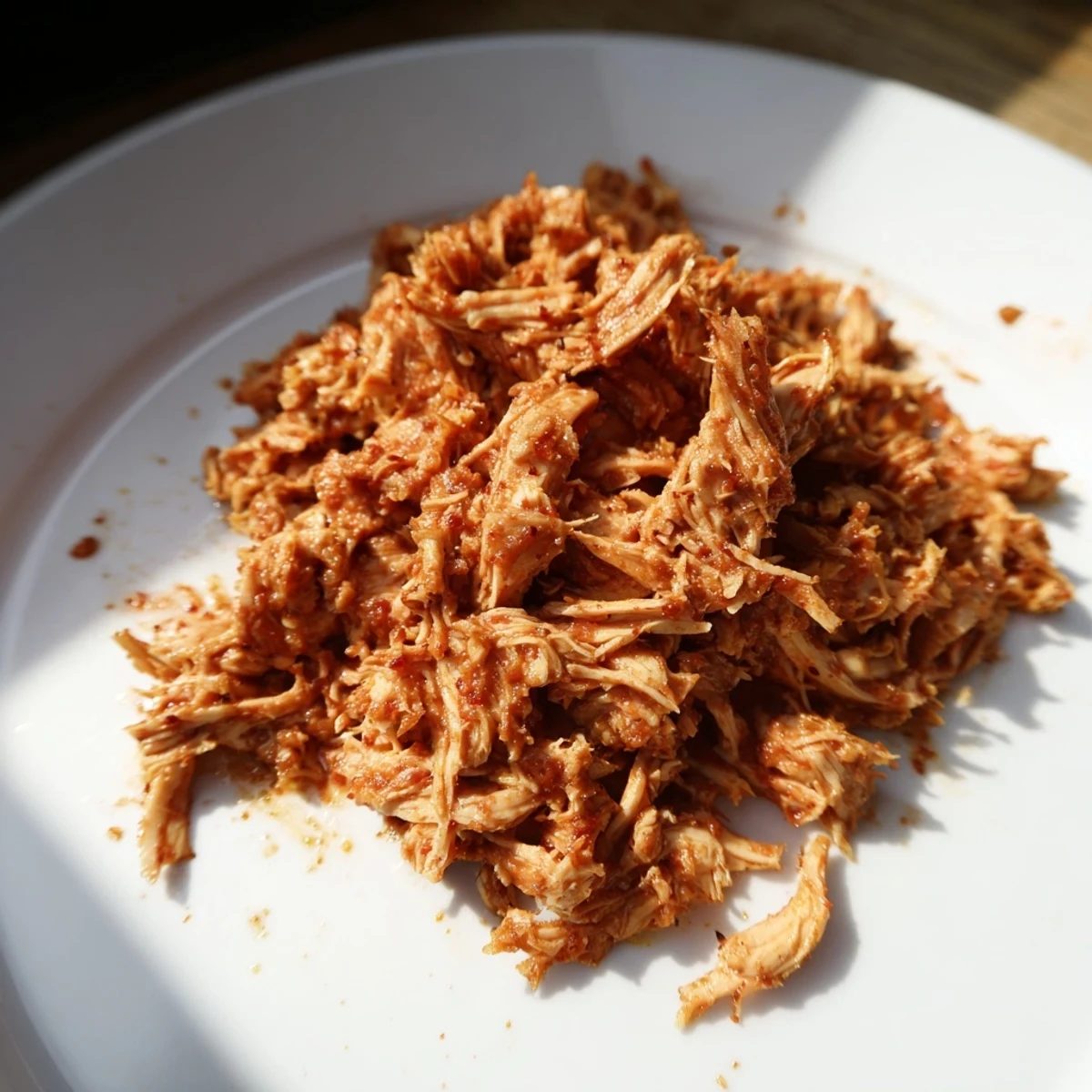 Juicy, shredded Slow Cooker Salsa Chicken, perfect with savory taco seasoning and zesty salsa's flavor.