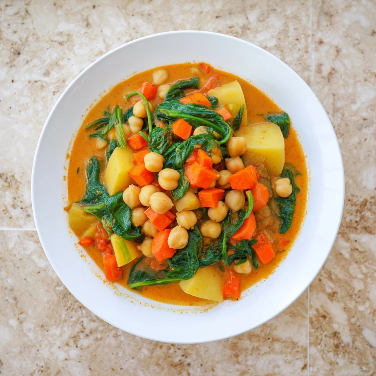 Creamy Garbanzos Spinach Stew
