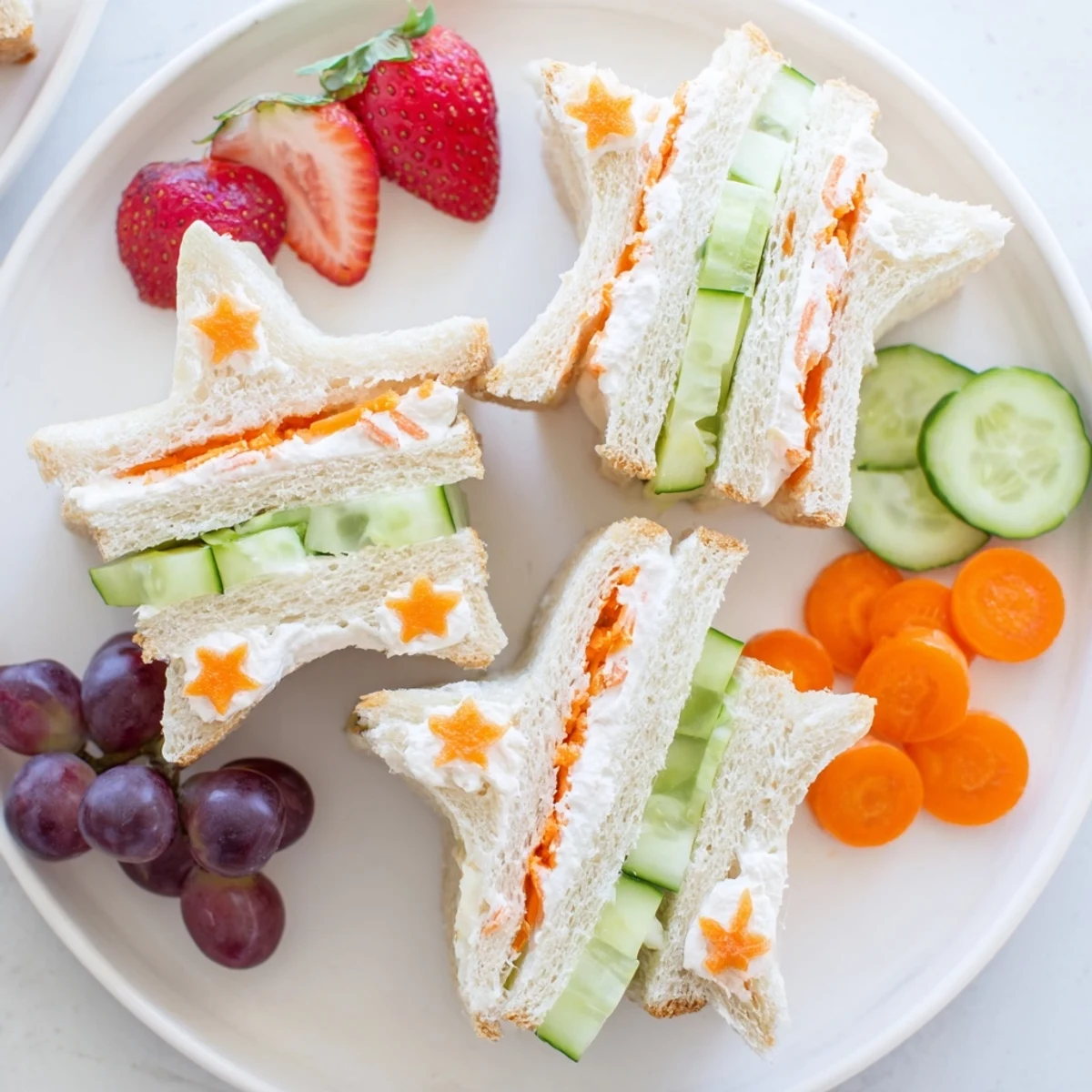 A vibrant close-up showing delicious, kid-friendly Beach Day Starfish snacks on a summer platter.
