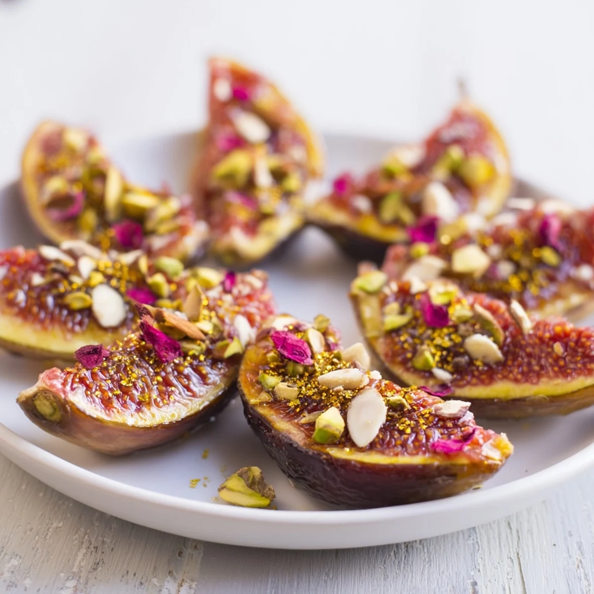 Golden honey glaze glistens over a Lunar and Star Date Platter, perfect for dessert.