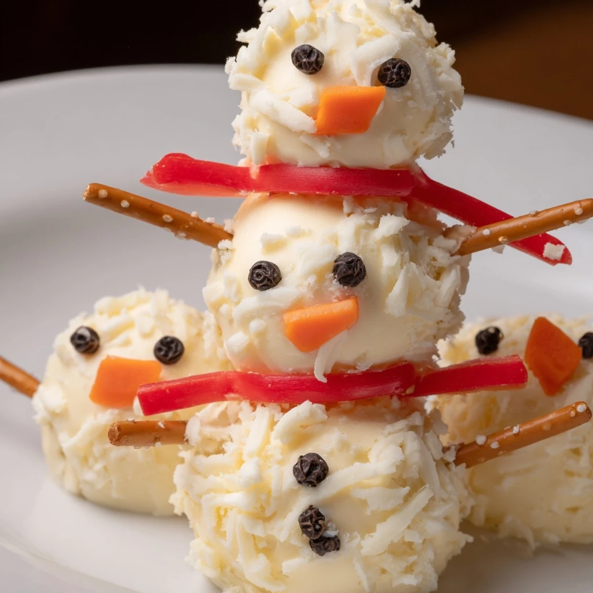 Snowman Cheese Ball Trio