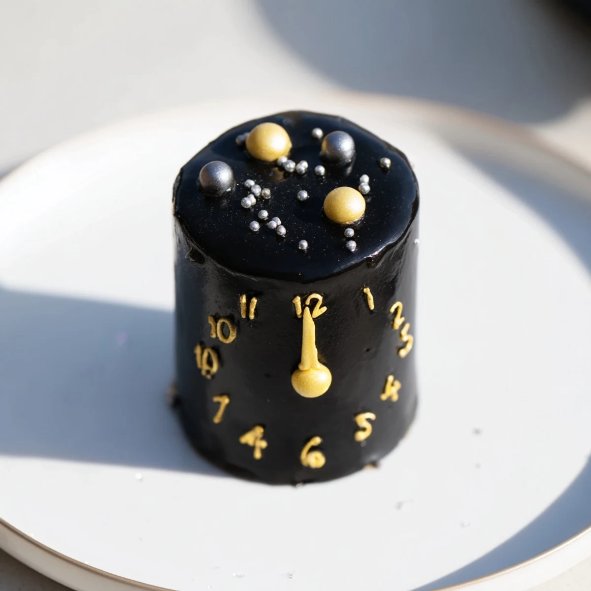 New Year's Eve: close-up of Countdown Clock Mini Desserts, each a miniature edible celebration.
