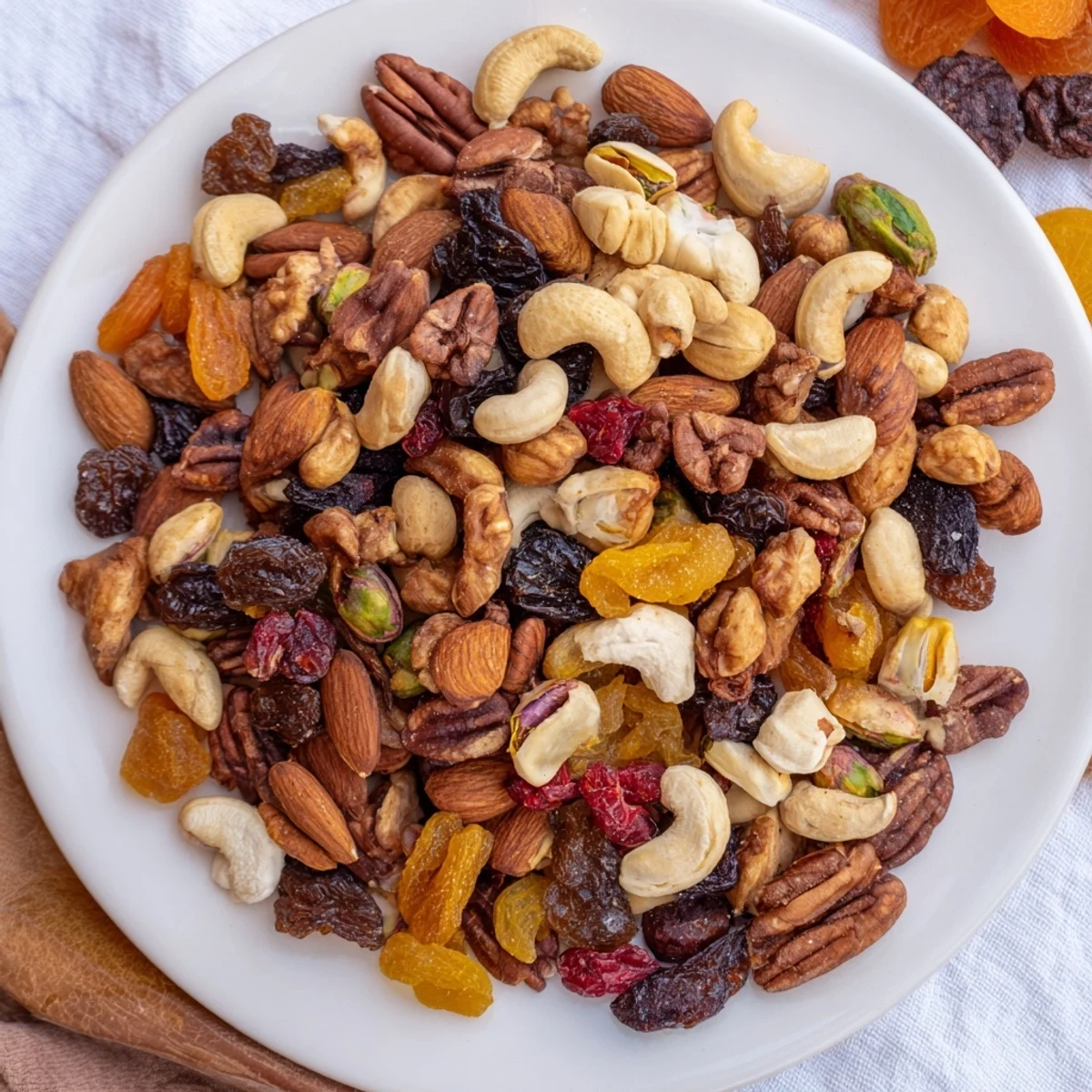 Easy Party: Assorted Nuts and Dried Fruit combination, perfect for a quick snack with family and friends.