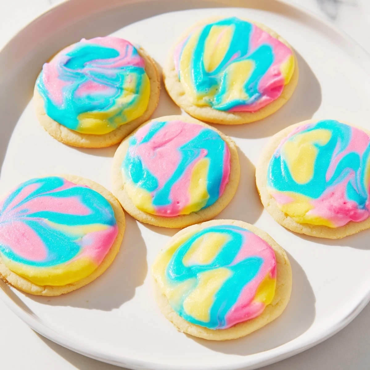 Close-up of sugar cookies with drizzled icing, perfect for any special occasion.