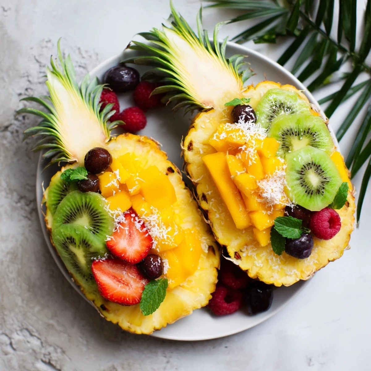 Fresh and elegant, this Tropical Pineapple Paradise fruit arrangement showcases a beautiful variety of sweet fruits.