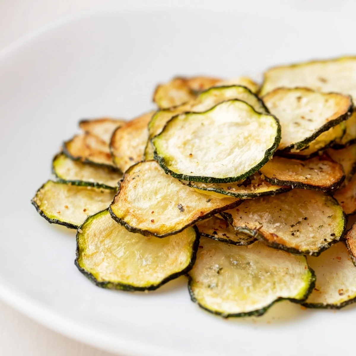 Golden, crispy zucchini chips perfectly baked, offering a satisfying crunch for your next snack craving.