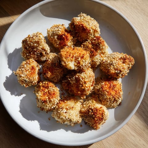 Golden and crispy Spicy Yogurt Chicken Bites, ready to serve with a creamy dipping sauce.