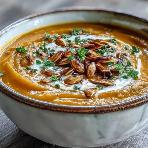 Creamy, velvety butternut squash soup in a rustic mug with a maple syrup drizzle and cinnamon aroma.