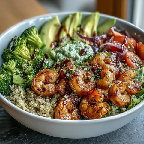 Freshly blanched broccoli and asparagus brighten this healthy Rainbow Vegetable Detox Bowl, drizzled with tangy balsamic vinaigrette.