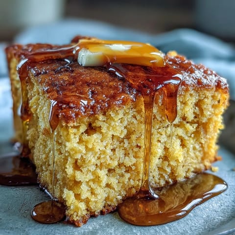 Classic Soul Food Cornbread Skillet with Honey Butter, golden and moist, baked in a cast-iron skillet for perfect Southern flavor and served warm with creamy honey butter.
