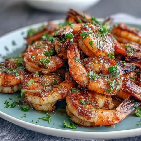 Healthy Easy One-Pan Lemon Garlic Shrimp and Asparagus - succulent shrimp and crisp asparagus roasted with fragrant garlic and fresh lemon for a bright, satisfying meal.