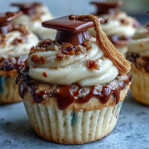 Simple Graduation Cupcakes Cap Toppers