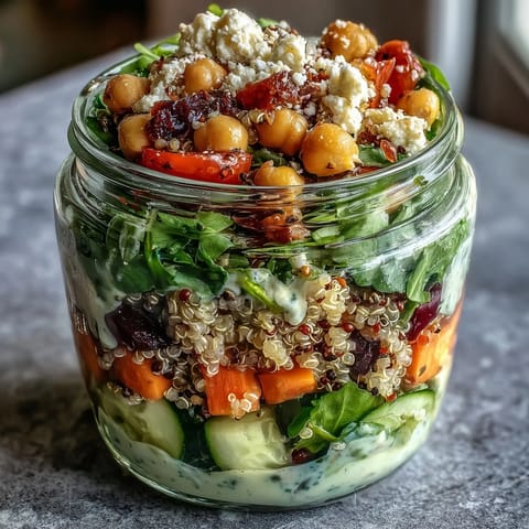 Healthy Summer Meal Prep: Mason Jar Salads for the Week - A colorful, nutrient-packed lineup of layered salads in glass jars, ready for grab-and-go lunches.