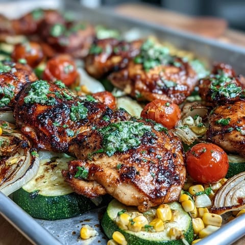 Sheet Pan Chicken Zucchini Corn