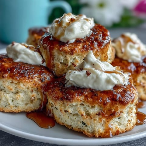 Dandelion Honey Clotted Scones