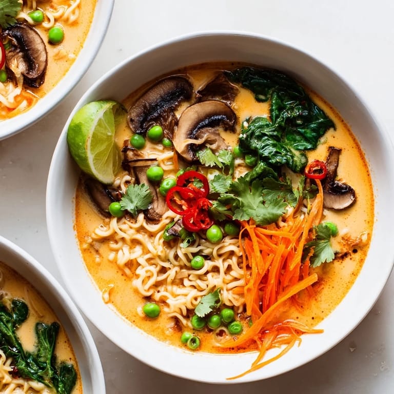 A cozy bowl of delicious Curry Comfort Ramen, perfect comfort food with an inviting aroma to enjoy.