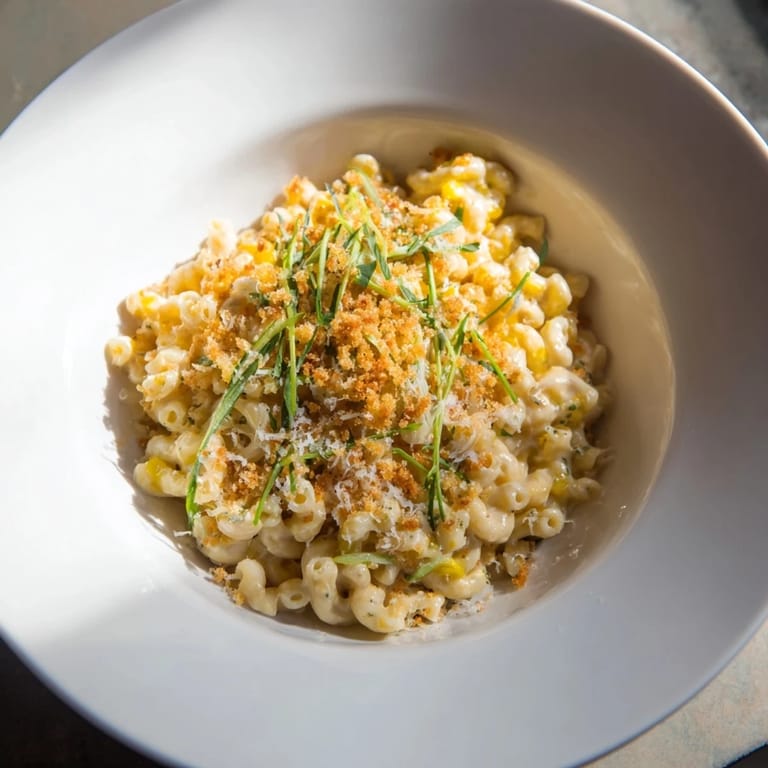 This sheet pan mac and cheese features a delicious, golden-brown crust and bacon topping.