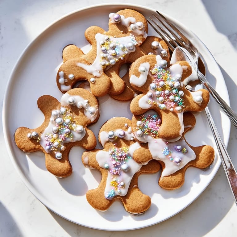 Close-up of frosted Biscuits Anges de Noël cookies featuring delicate angel shapes and festive sprinkles.