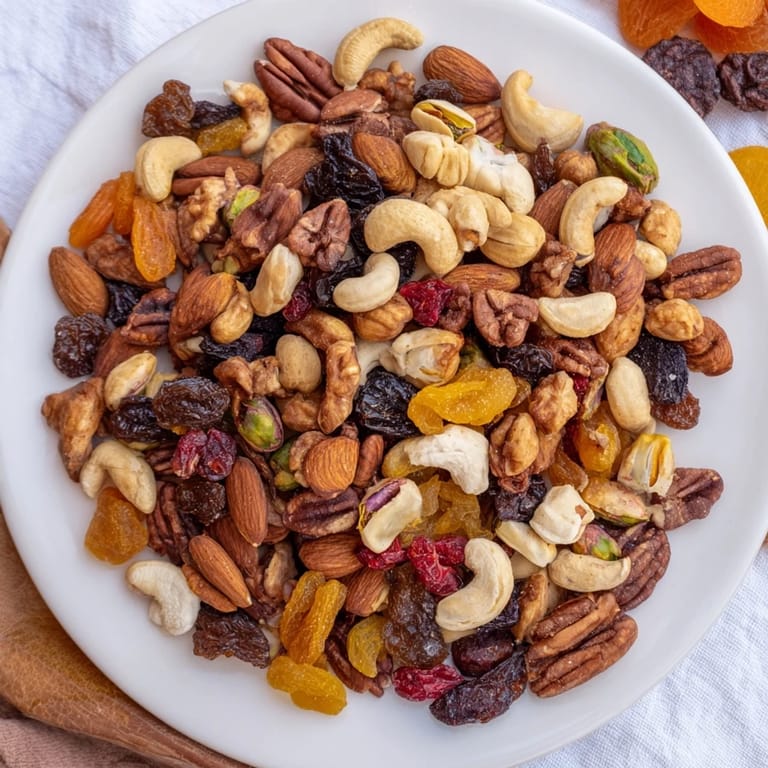 Easy Party: Assorted Nuts and Dried Fruit combination, perfect for a quick snack with family and friends.