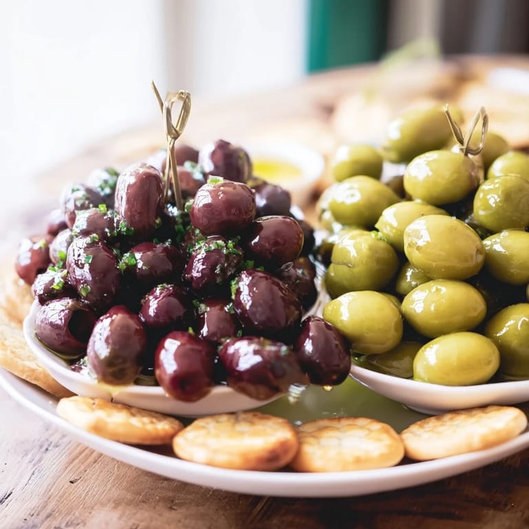 A visually appealing Roman Colosseum snack platter with olives, perfect for sharing and easy to make.