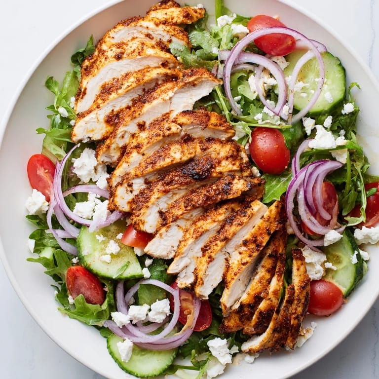 Enjoy a healthy serving of delicious Quick Pan-Seared Chicken Salad with crispy seared chicken and light vinaigrette.