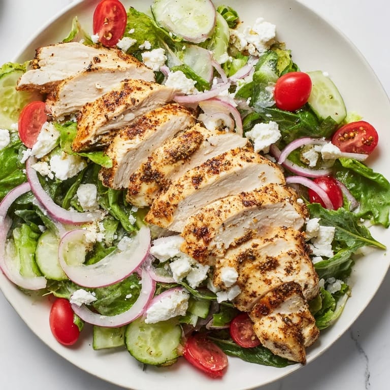 Warm Quick Pan-Seared Chicken Salad, perfectly cooked chicken, and fresh greens, ready for a delicious meal.