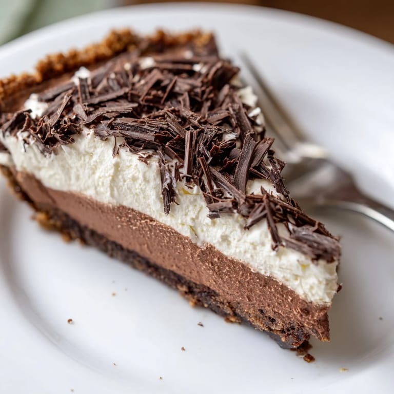 The creamy, rich texture of a lighter chocolate cottage cheese cheesecake topped with a dollop of Greek yogurt and honey.