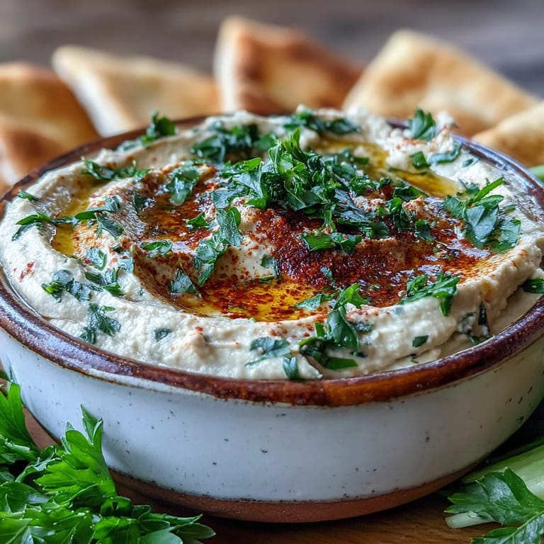 Homemade Black-Eyed Pea Hummus spread on gluten-free crackers, showcasing its smooth texture and protein-rich Middle Eastern flavors.