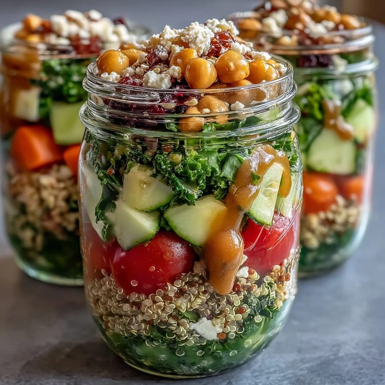 Healthy Summer Meal Prep: Mason Jar Salads for the Week - Bright, wholesome salads prepped in mason jars, featuring seasonal produce and hearty grains for easy weekday dining.