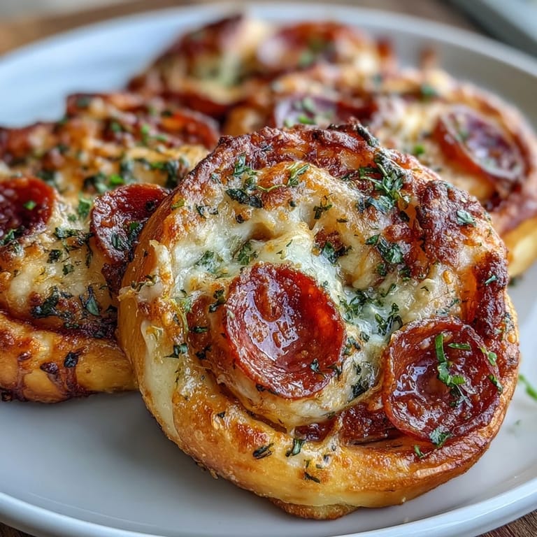 Spiral puff pastry rolls bursting with cheese, marinara, and pepperoni. Easy finger food for game day or gatherings.