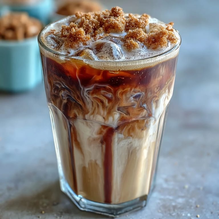 Refreshing iced shaken espresso featuring bold coffee flavor, velvety oat milk, and warm brown sugar notes, perfect for a cool caffeine boost.