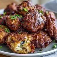 Freshly fried Black-Eyed Pea Fritters, golden and crispy, served warm with a side of cool yogurt dip.