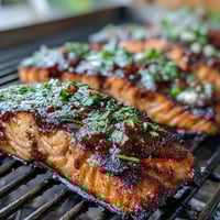 Vibrant grilled salmon topped with zesty strawberry salsa for a fresh, healthy spring dinner.  