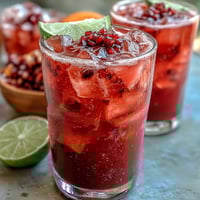 A vibrant dragon drink refresher with coconut milk, fresh dragon fruit, and strawberries, served over ice for a refreshing treat.