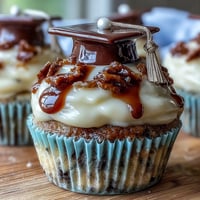 Simple Graduation Cupcakes with Cap Toppers: festive vanilla cupcakes topped with creamy buttercream and edible chocolate graduation caps, perfect for celebrating academic achievements.