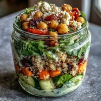 Healthy Summer Meal Prep: Mason Jar Salads for the Week - A colorful, nutrient-packed lineup of layered salads in glass jars, ready for grab-and-go lunches.
