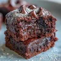 Fudgy Fiber-Maxxing Bean Brownie Bites, a gluten-free treat dotted with chocolate chips.
