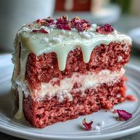 Elegant Bridal Shower Rosé Velvet Cake draped with shimmering gold icing.